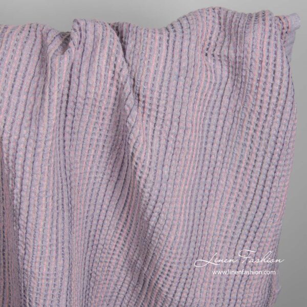 Tissu gaufré en coton lin lavé lilas