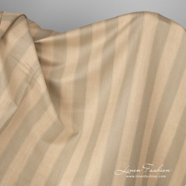 Linen cotton fabric in herringbone pattern