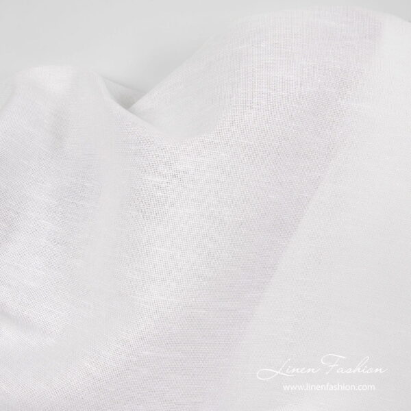 Linen cotton fabric optical white close up detail