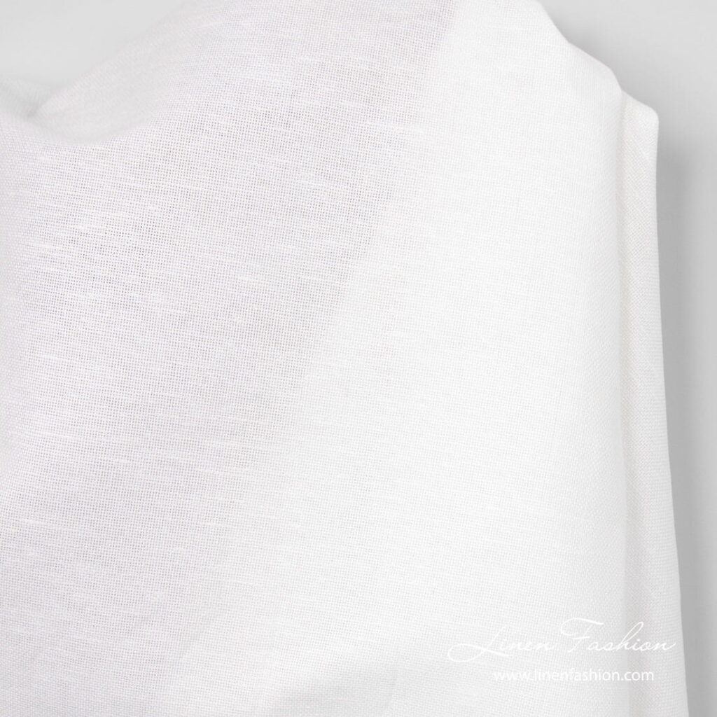 Tissu de lin et de coton blanc optique 3 Linen cotton fabric optical white product photo