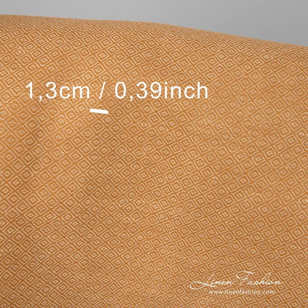 Tissu en lin et coton de couleur marron caramel clair 4 Linen cotton fabric in light caramel brown,