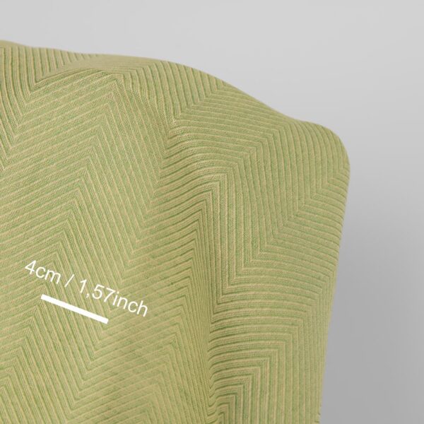 Linen cotton fabric green and yellow herringbone, with measurements