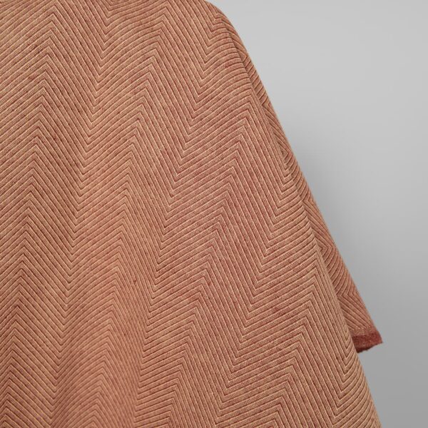 Linen cotton fabric brown and yellow herringbone, 150cm