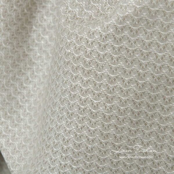 Tissu en lin et coton à motifs de vagues