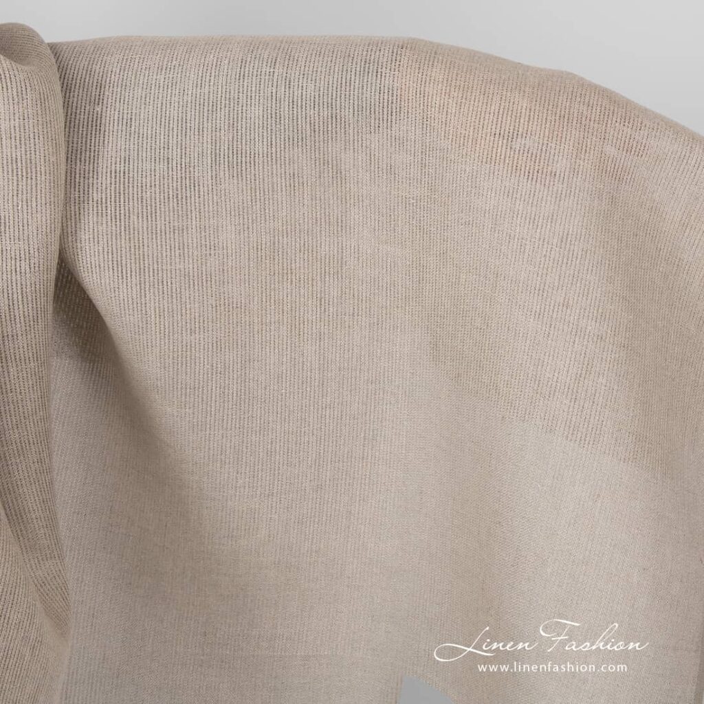 Tissu en lin naturel de couleur lin 1 Natural flax colour linen fabric.