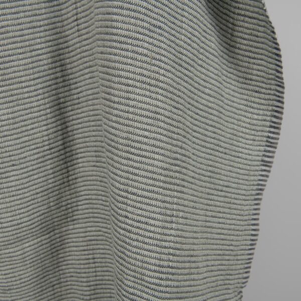 Washed linen fabric green-grey small pattern edge