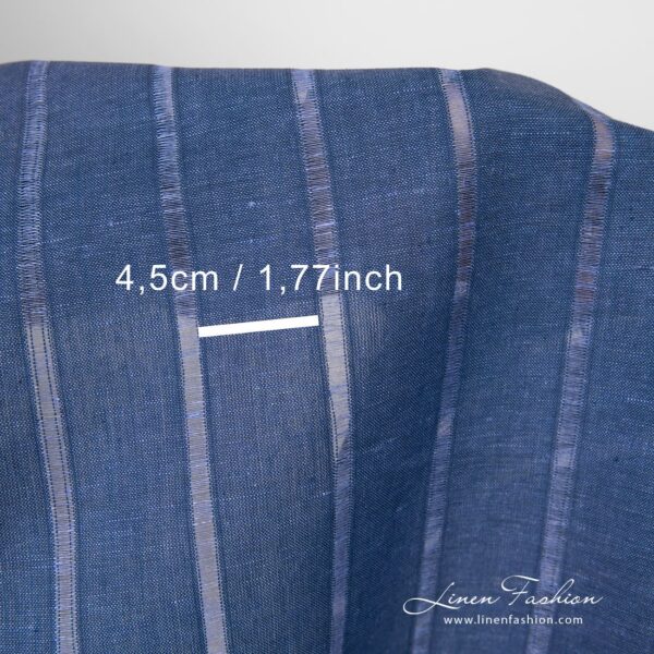 Linen cotton fabric in openweave stripes