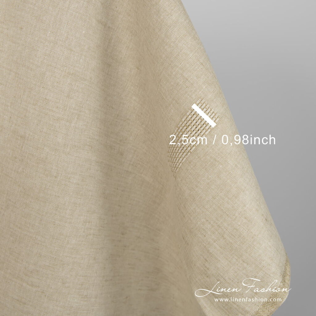Tissu en lin et coton de couleur vert brunâtre 2 Linen cotton fabric brownish green colour with measurements
