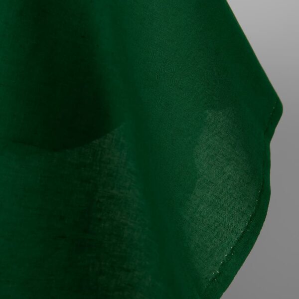 Emerald green linen cotton fabric edge