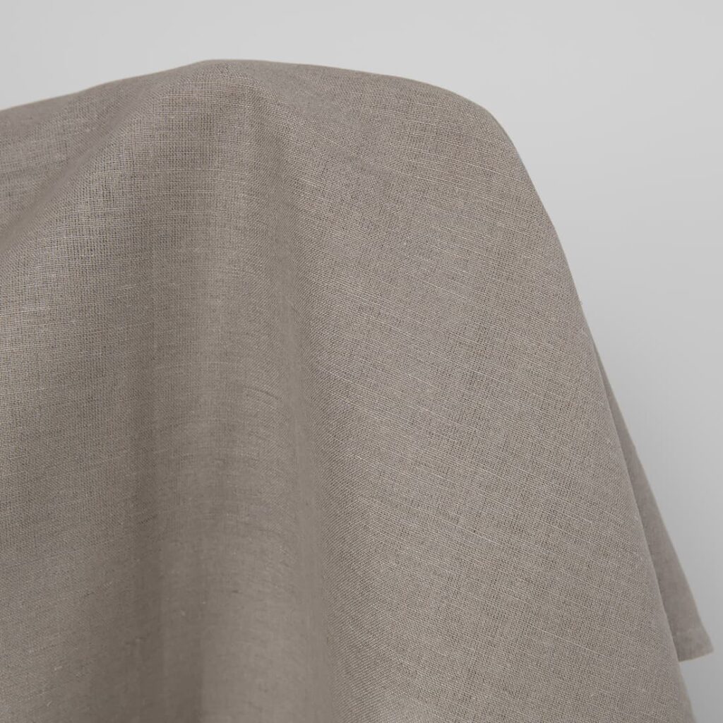 Tissu en lin et coton mélangé naturel et beige 2 Linen cotton fabric natural and beige melange product photo