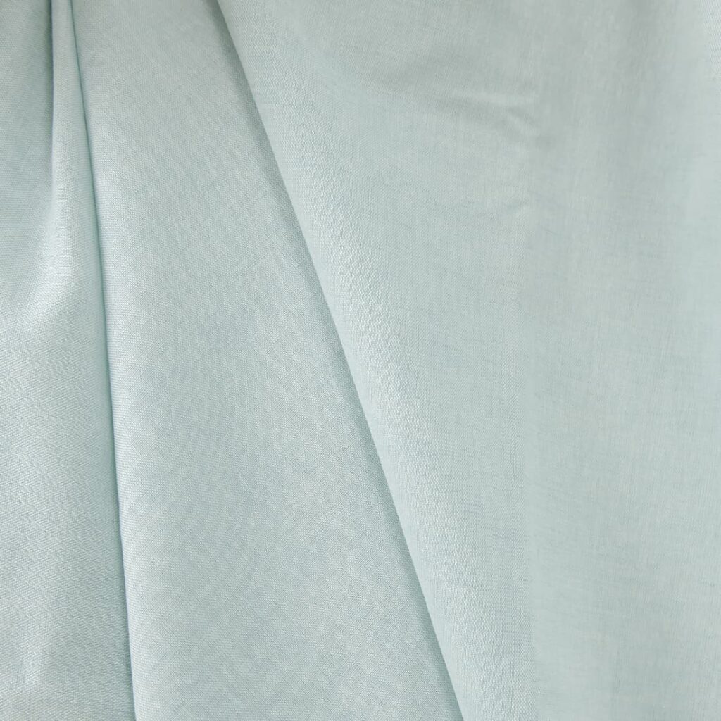 Tissu large en lin et coton de couleur turquoise pâle 2 Wide linen cotton fabric pale turquoise colour product photo