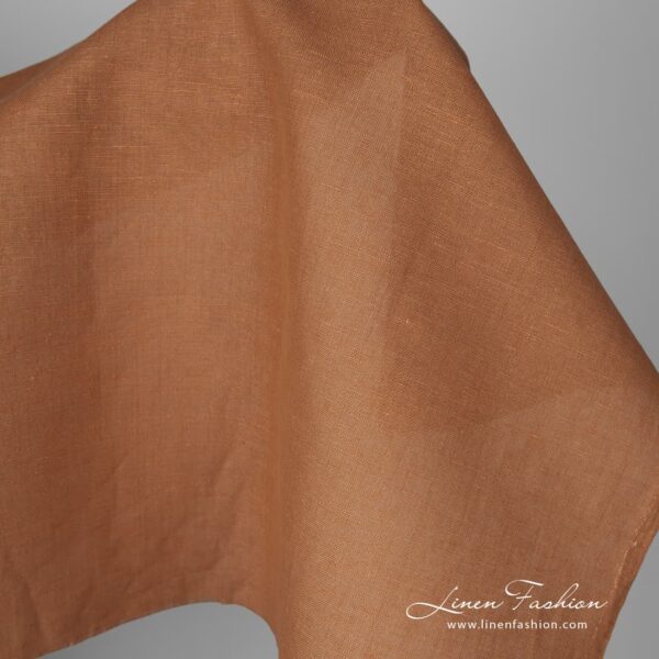 Caramel brown linen / cotton fabric, perfect for sewing bed, table, and kitchen linen as well as clothing and accessories.