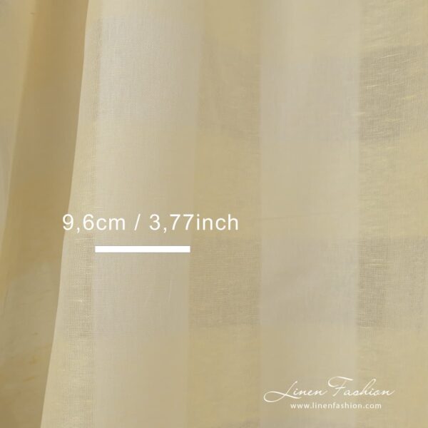 Open weave striped linen cotton fabric.