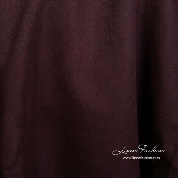 Tissu coton lin rouge vigne – Image 2