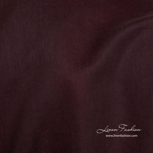 Tissu coton lin rouge vigne – Image 3