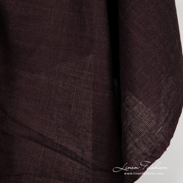 Cherry linen fabric with white decorative stripes