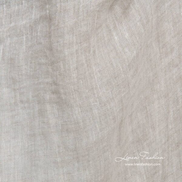 Tissu de lin transparent lavé gris clair