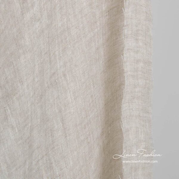 Tissu de lin transparent lavé gris clair – Image 2