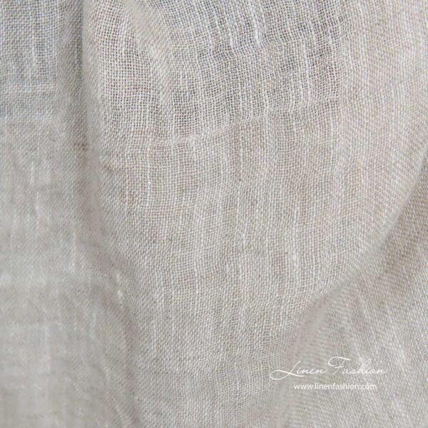 Tissu de lin transparent lavé gris clair – Image 3