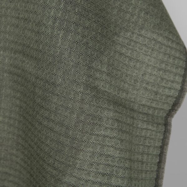 Tissu de lin gris foncé et vert à motifs de losanges – Image 3