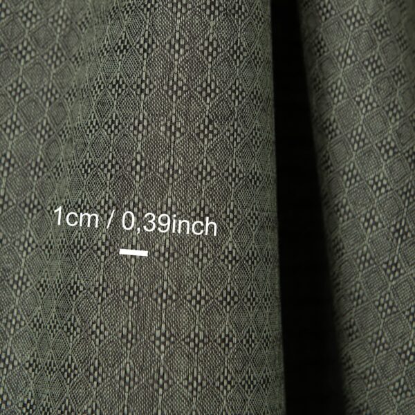 Tissu de lin gris foncé et vert à motifs de losanges – Image 5