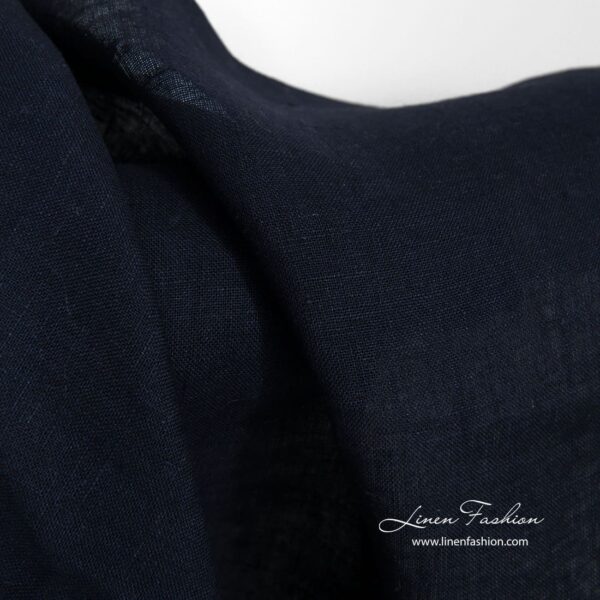 Tissu de lin noir-bleu – Image 3