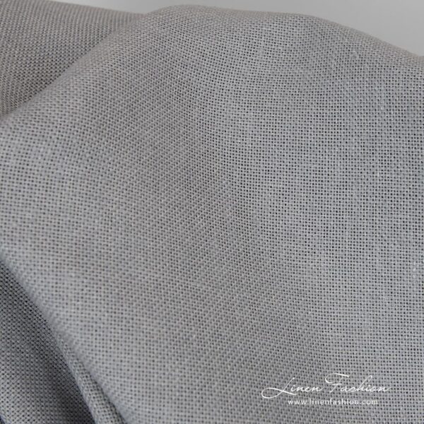 100% linen fabric in bluish grey color.
