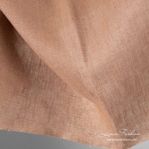 Tissu en lin brillant marron – Image 2