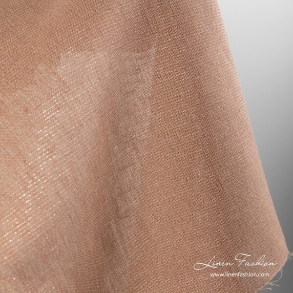 Tissu en lin brillant marron