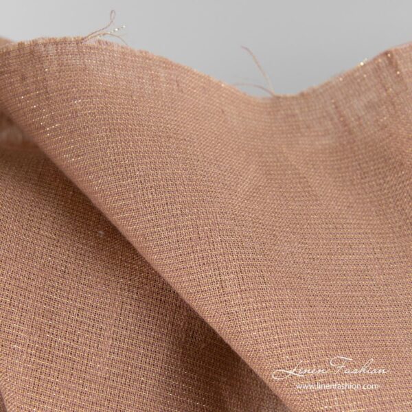 Tissu en lin brillant marron – Image 3