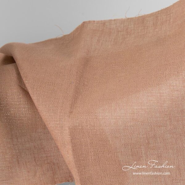 Tissu en lin brillant marron – Image 4