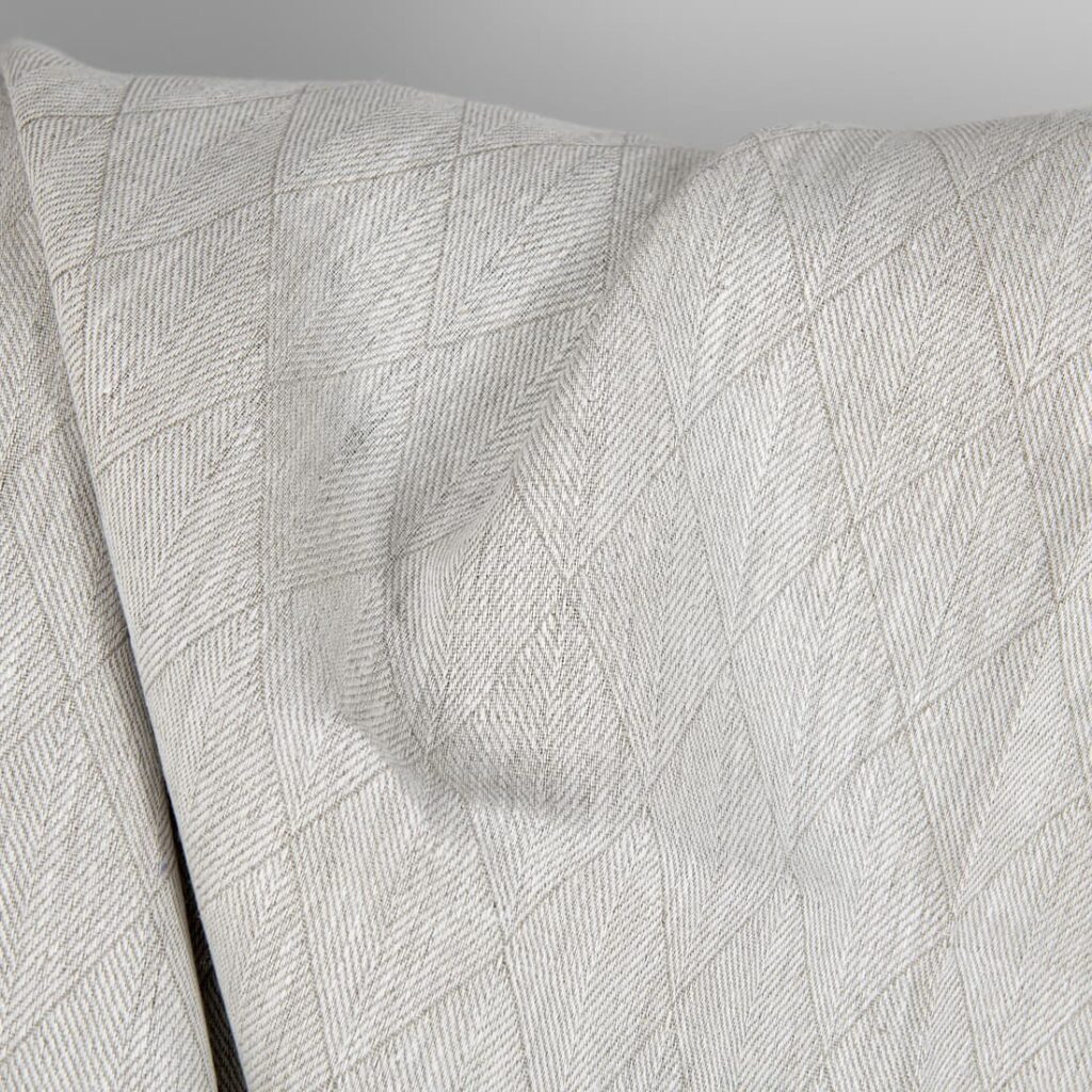 Tissu en lin beige double face à motif de losanges 4 Beige double-sided linen fabric in a diamond pattern product photo