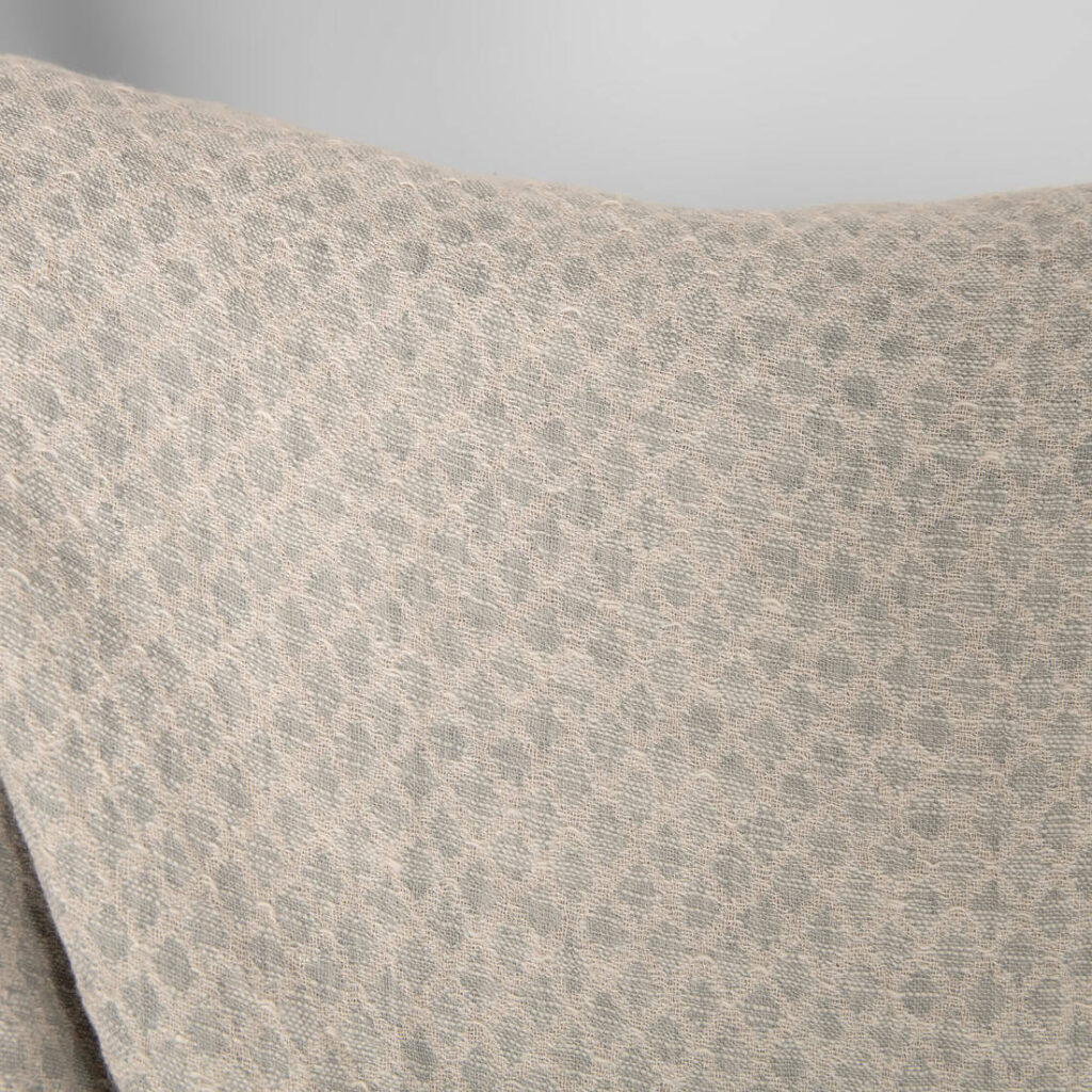 Tissu en coton lin lavé, diamants gris-beige 2 Washed linen cotton fabric in grey-beige diamonds, double-layer