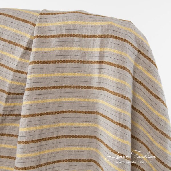 Natural flax coloured linen fabric.