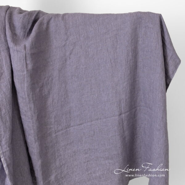 Tissu de satin violet en lin, lavé – Image 4