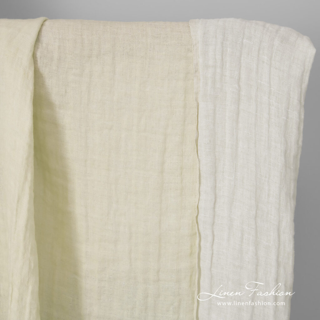 Tissu lin crème lavé double face 1 linen doublesided cream fabric