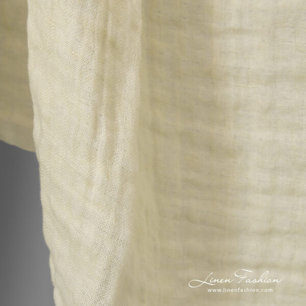 linen doublesided cream fabric, one side cream.