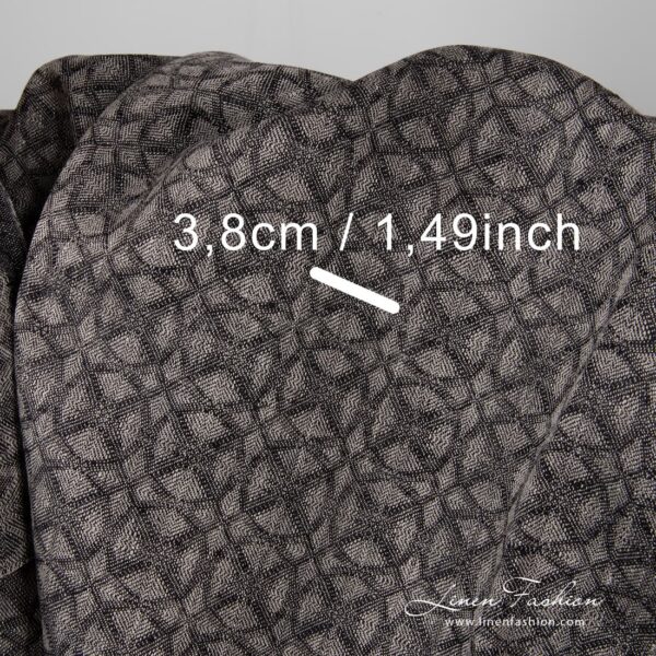 100% linen fabric in black grey colour.