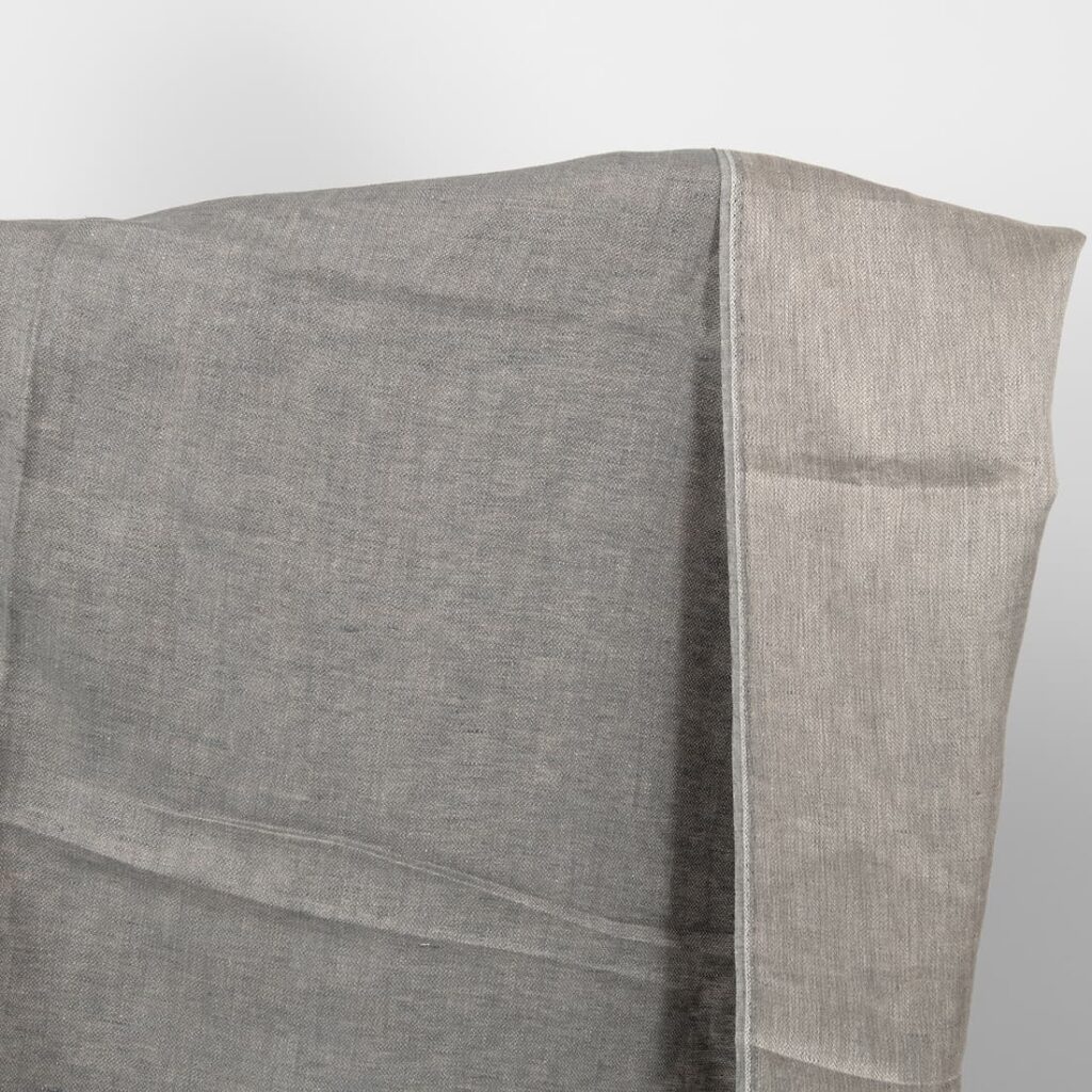 Tissu satiné gris lin 1 linen satin grey fabric