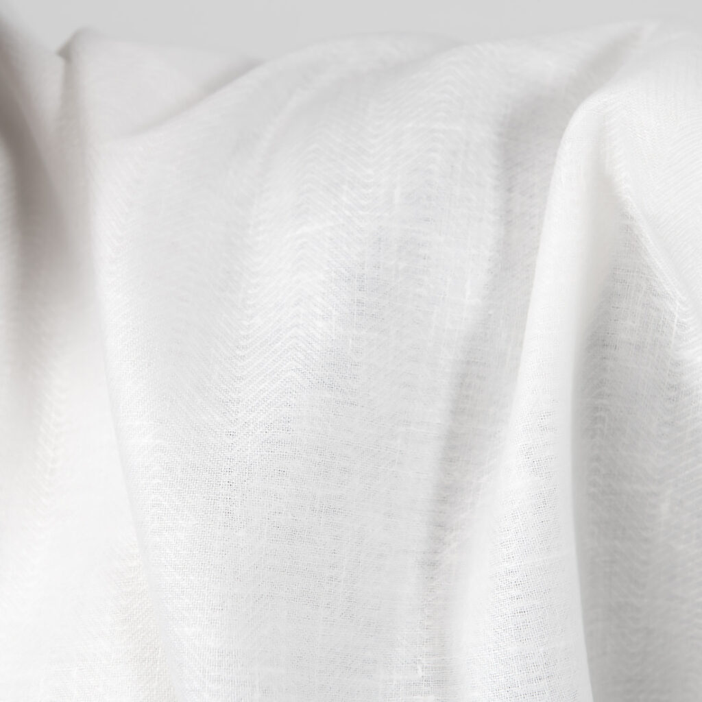 Tissu de lin écru à chevrons 4 off white linen herringbone fabric