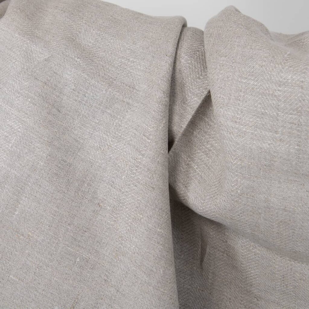 Tissu de lin naturel à chevrons 3 linen natural heringbone