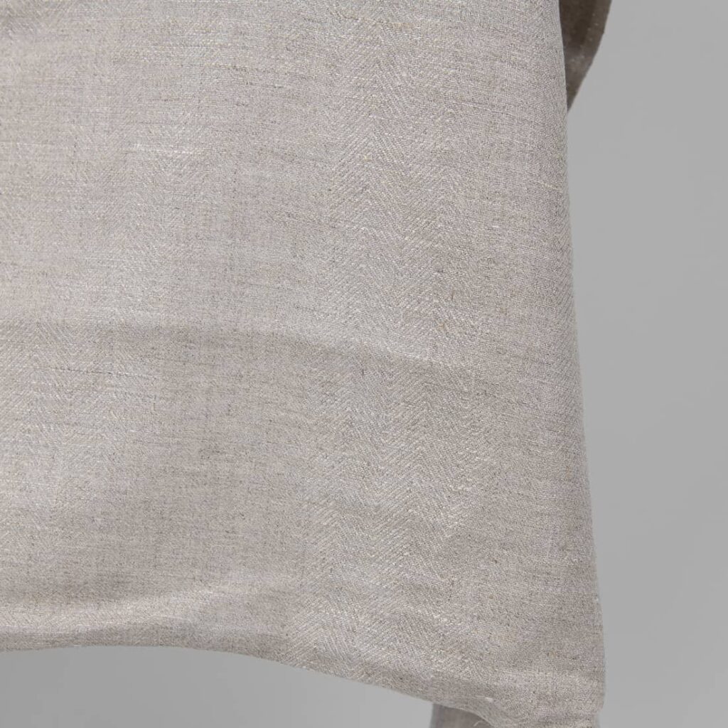Tissu de lin naturel à chevrons 4 linen natural heringbone