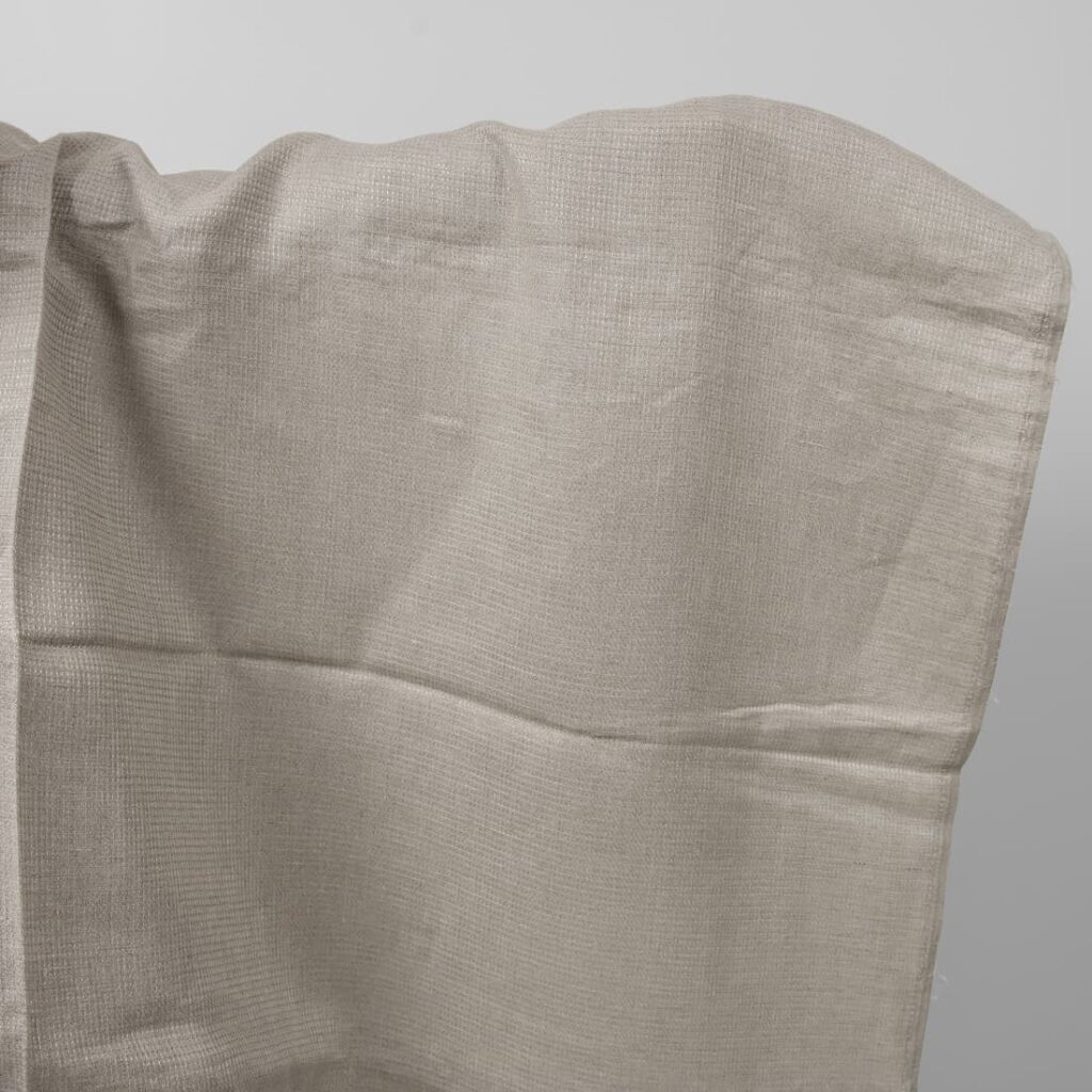 Tissu de lin à carreaux, coloris lin naturel gris 1 Checked linen fabric in grey natural flax colour