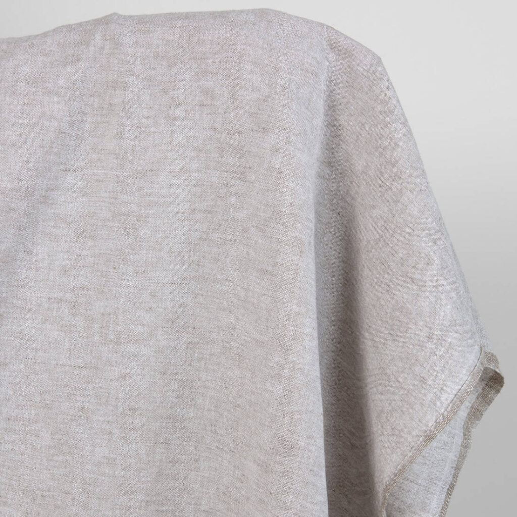 Tissu en coton lin lavé mélangé gris brun 2 Washed linen cotton fabric greyish brown melange product photo