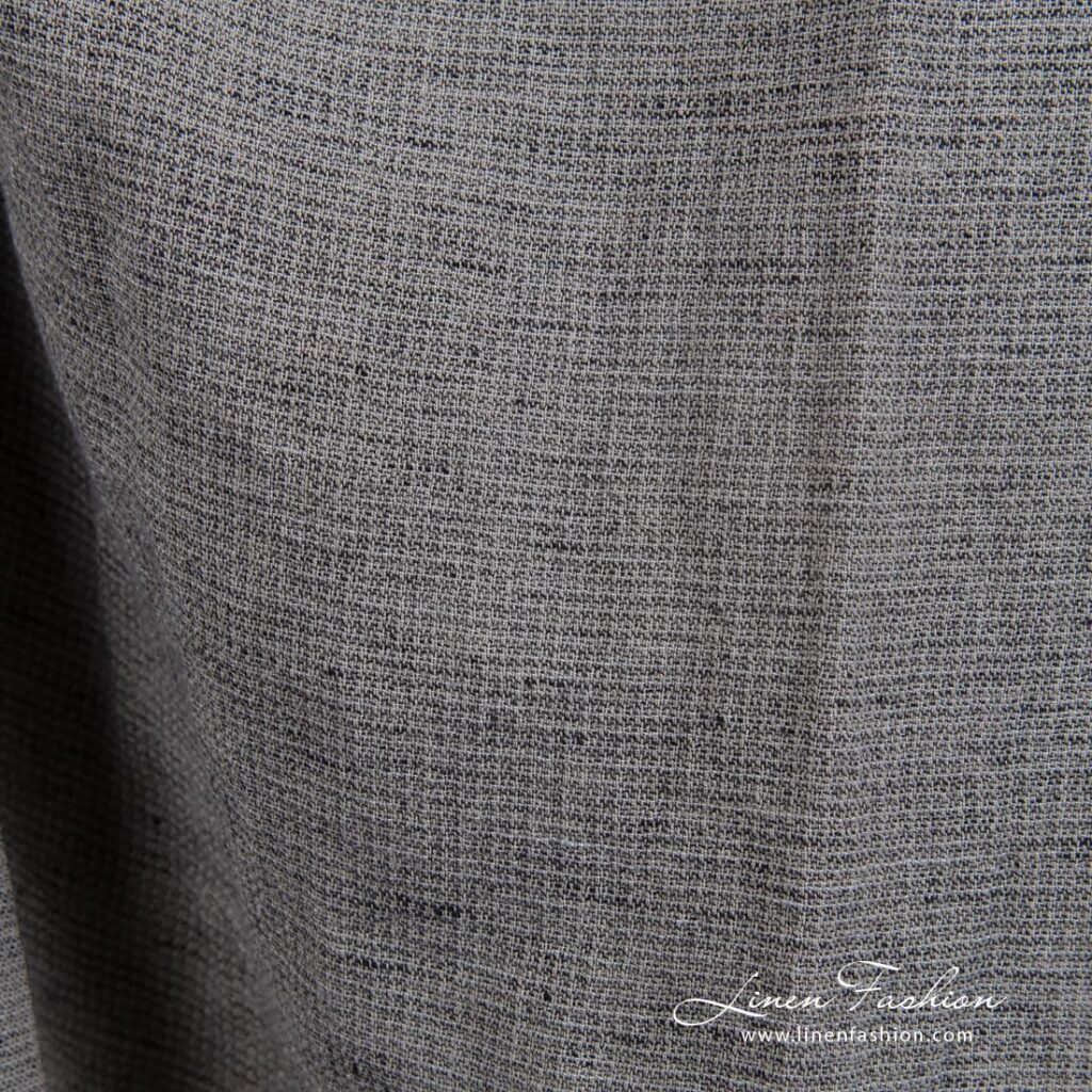 Tissu large en coton lin lavé gris 3 Wide linen cotton fabric in brown, perfect for clothes and home textile