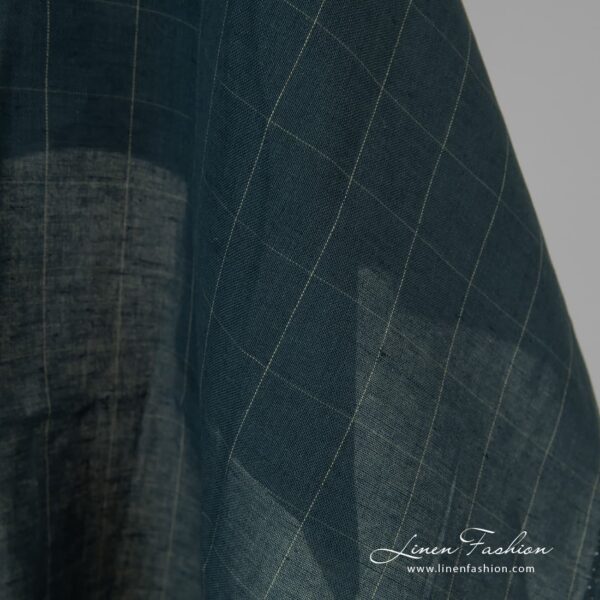 Dark blue linen cotton fabric.