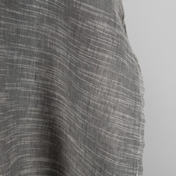 Dark grey linen blend fabric washed edge