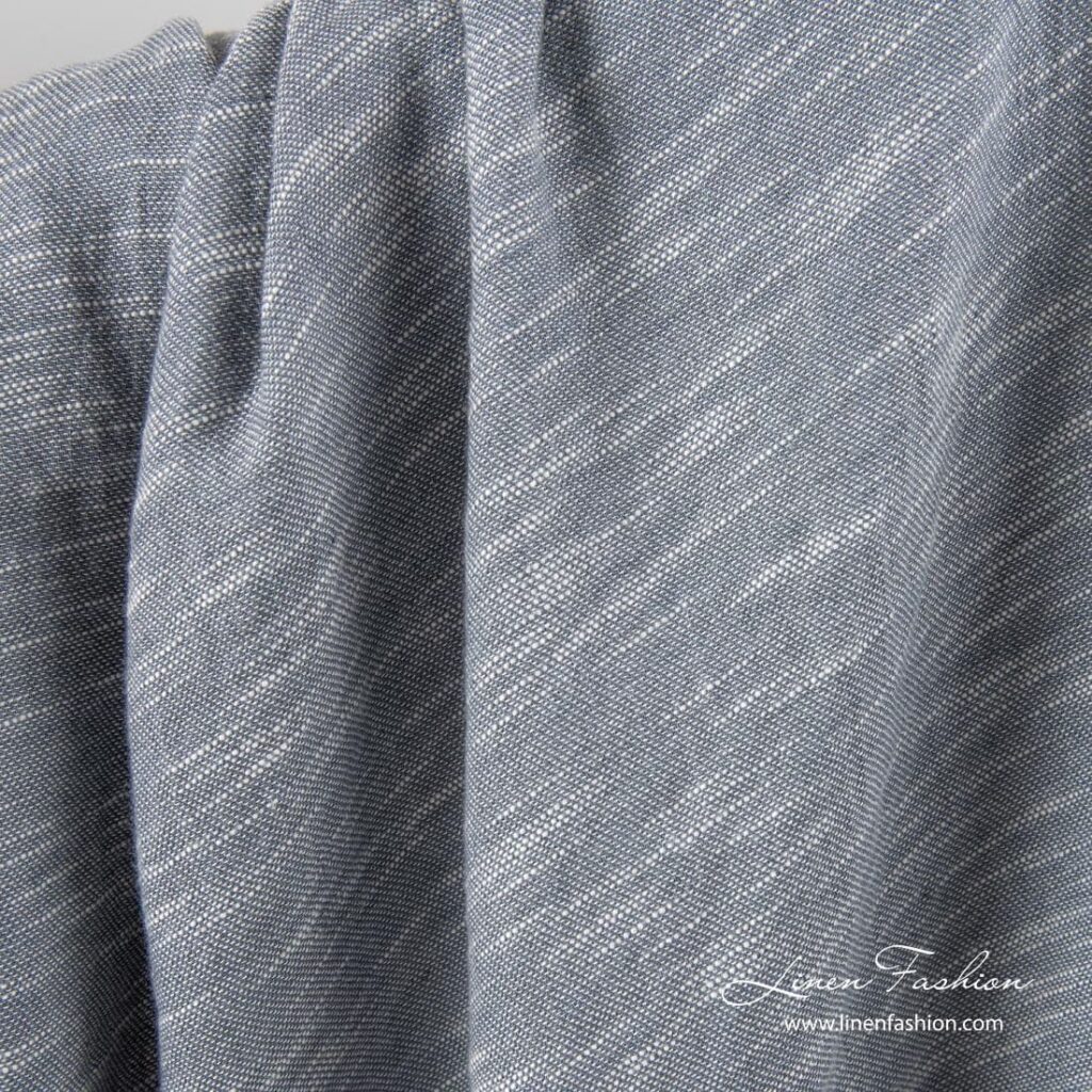 Tissu en coton lin gris lavé 1 Tissu en coton lin gris lavé