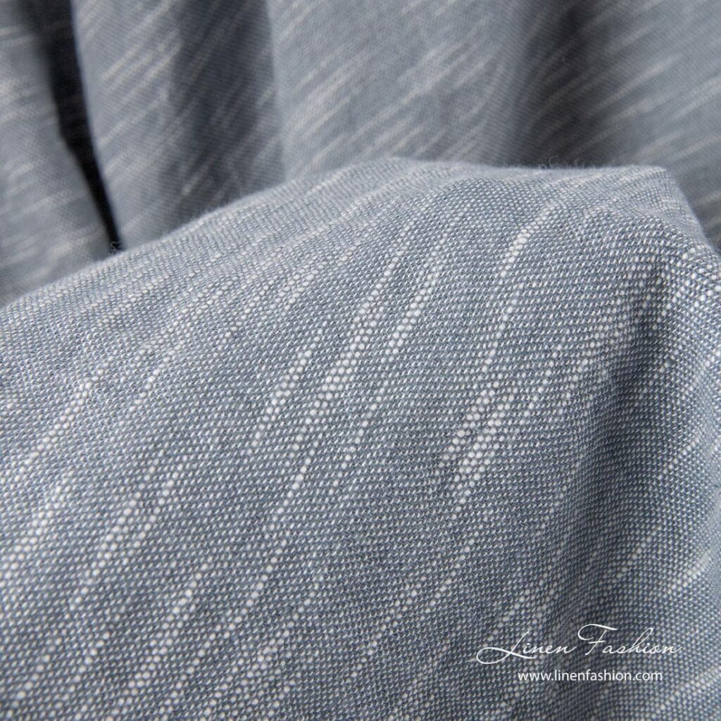 Tissu en coton lin gris lavé 2 Tissu en coton lin gris lavé – Image 2