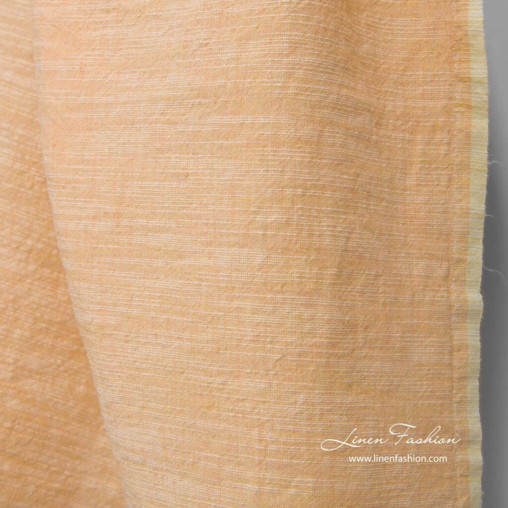 Tissu large en coton lin lavé, pêche 3 Tissu large en coton lin lavé, pêche – Image 3